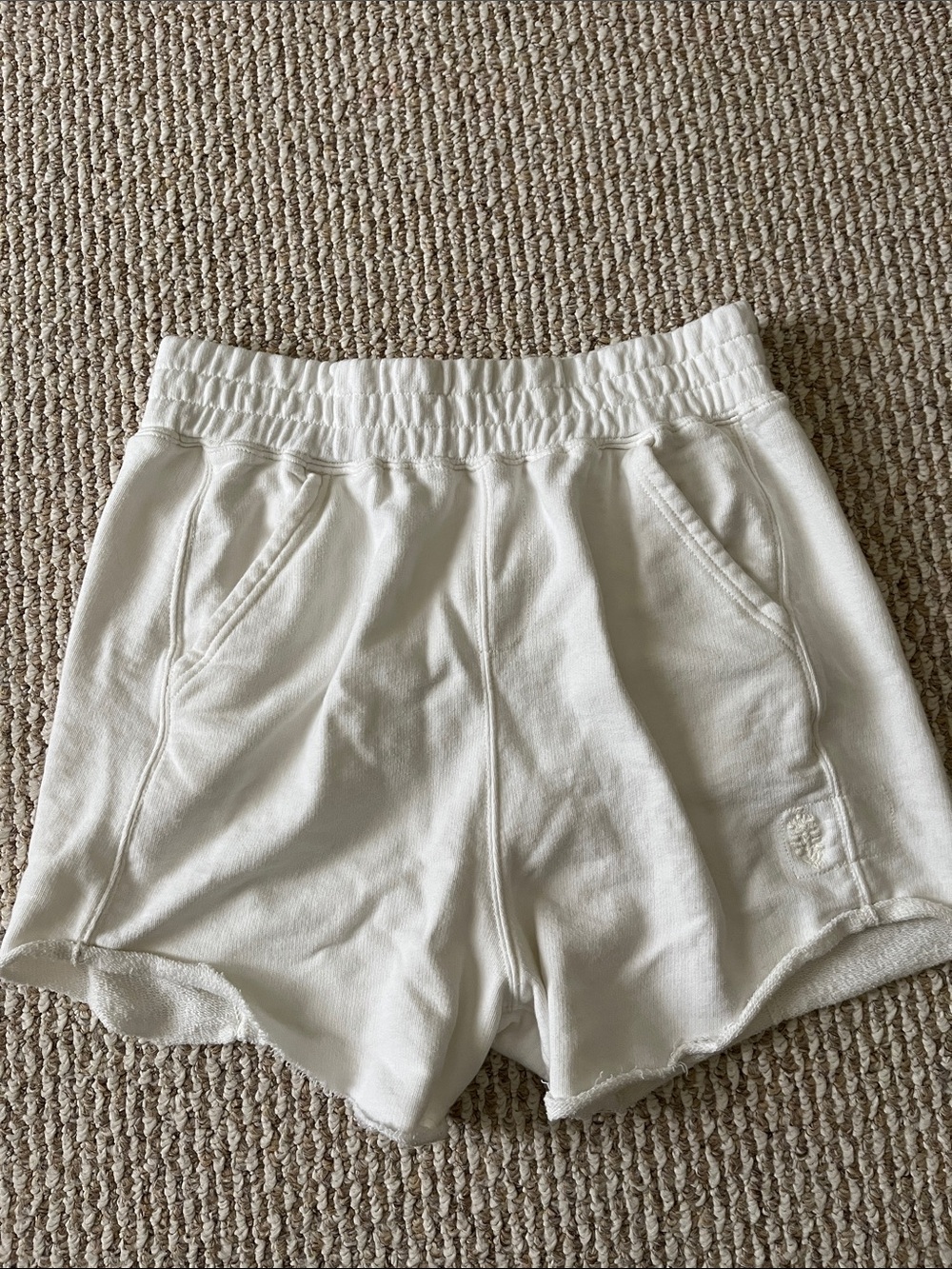 FP Movement by Free People Cream Elastic-Waist Athletic Shorts